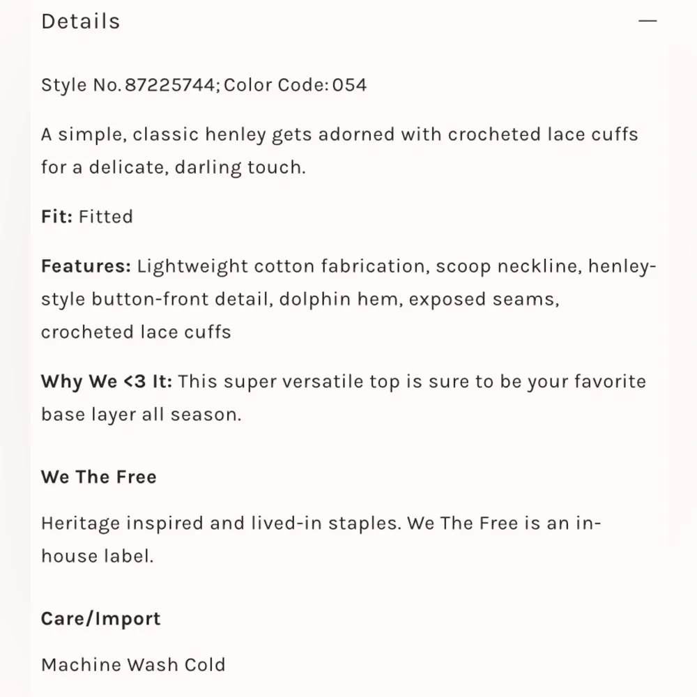 BNWT Free People We The Free Our Song Henley Cuff Candied Lilac L - Picture 9 of 10